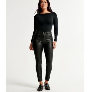 Abercrombie & Fitch Black Coated Ultra High Rise Skinny Jeans